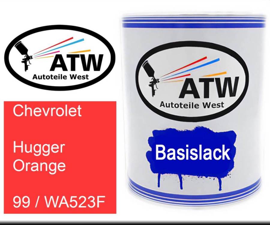 Chevrolet, Hugger Orange, 99 / WA523F: 1L Lackdose, von ATW Autoteile West.